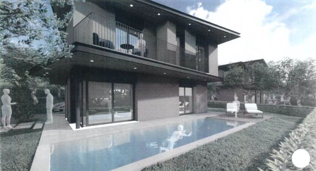 Terreno edificabile per villa singola con piscina e vista lago